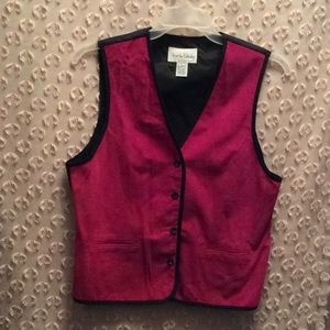 Hot Pink and Black Button Up Vest.